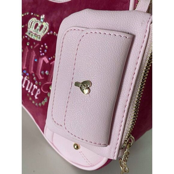 Juicy Couture Dreamy Juicy Shoulder Bag Raspberry Tart Light Pink Viral NEW - Picture 5 of 12